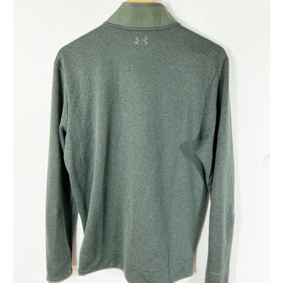 Under Armour Mens Storm Golf Pullover Sweater Green Quarter Snap Coldgear Large - Picture 8 of 8